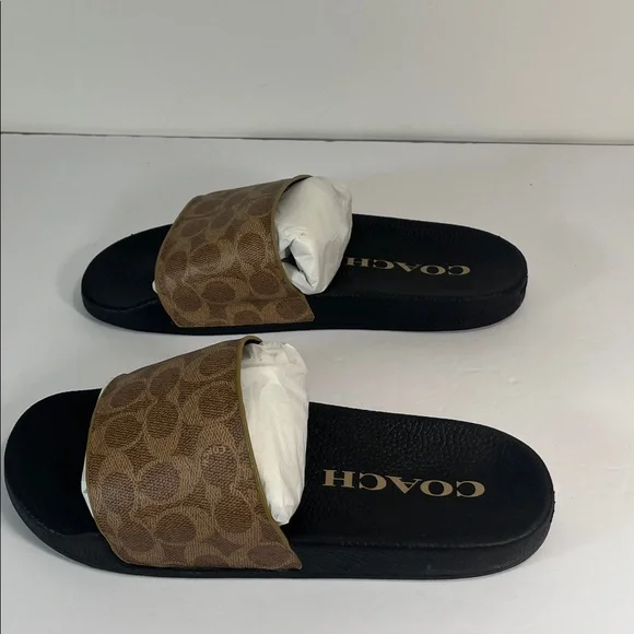 Coach Signature Udele Brown and Black Slides women’s size 11 - Picture 7 of 13